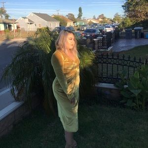 Velvet mustard holiday dress